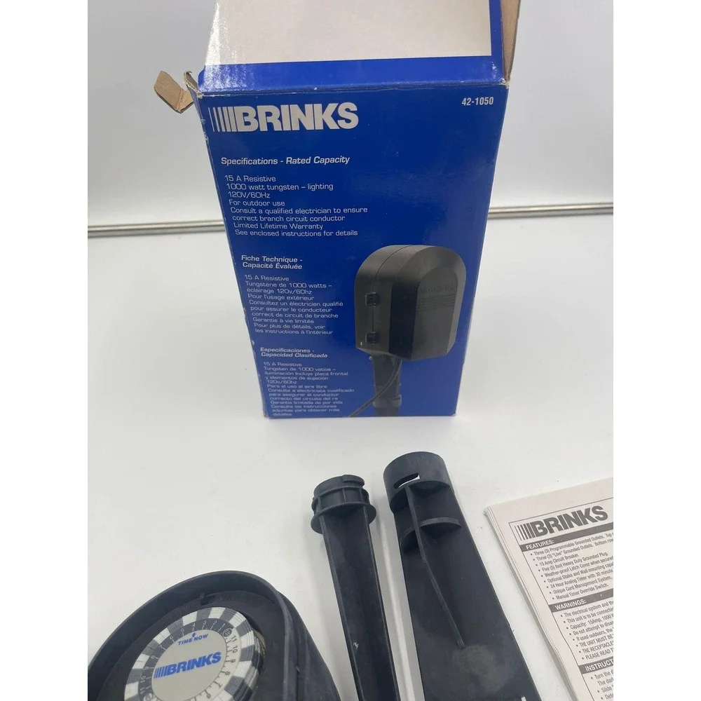 BRINKS 42 1050 24 Hour Outdoor Analog Timer Stake or Wall‎ Mount 15 Amp